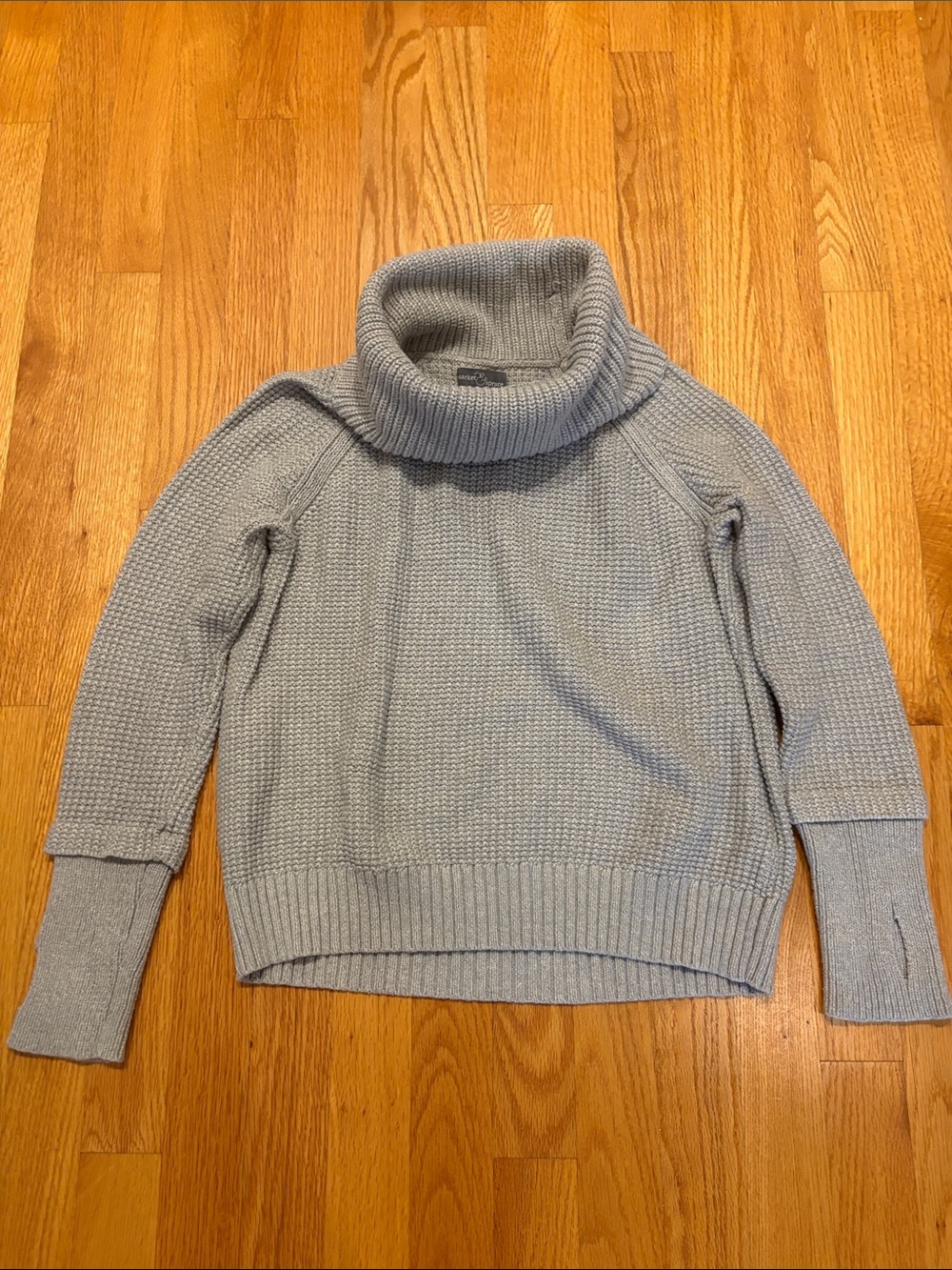 Market & Spruce "Sharon" Waffle-Knit Cowl-Neck Sweater